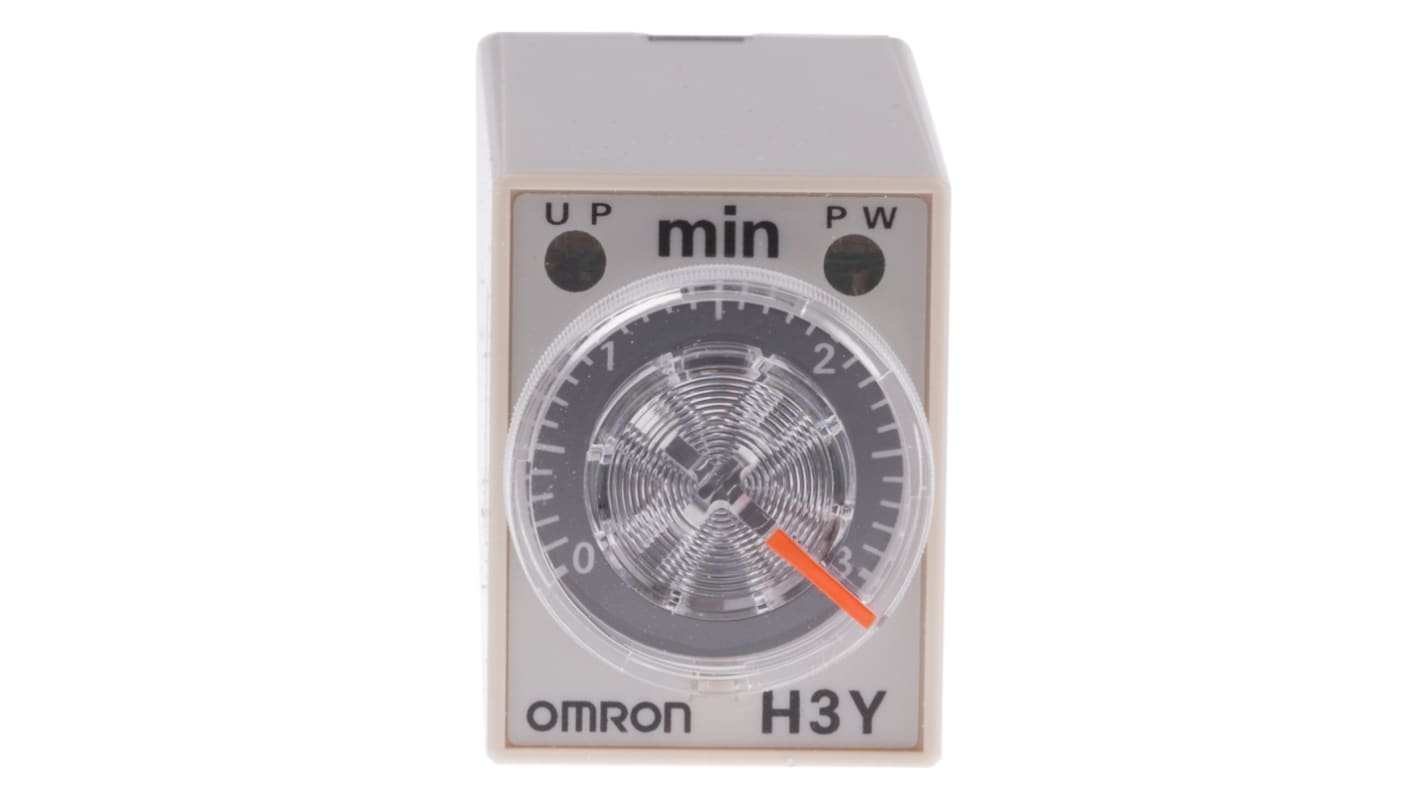 オムロン シングル タイマーリレー, 0.1 → 3min, 100 → 120V ac, 4PDT, DINレール, 表面実装, H3Y-4 シリーズ