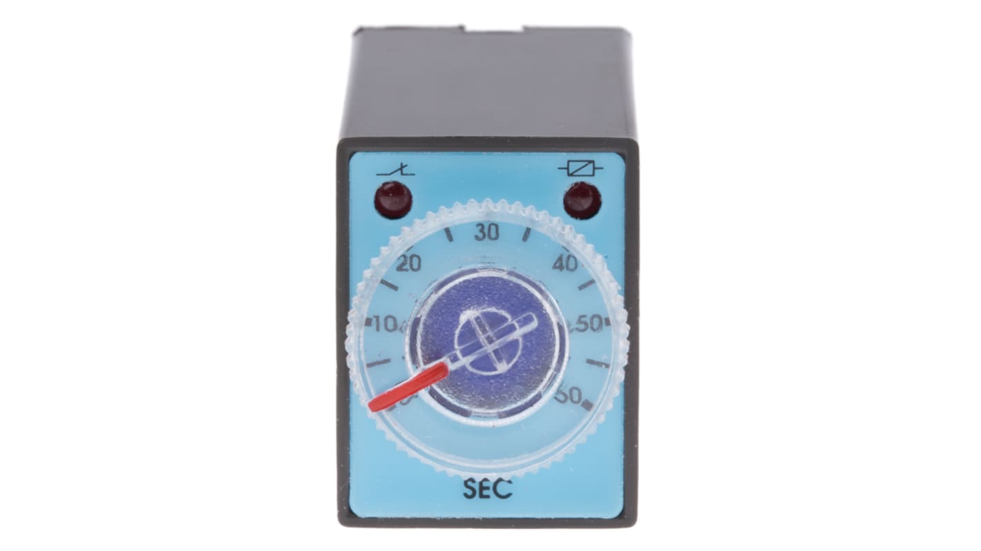 Tempatron Plug In Timer Relay, 110V ac, 4-Contact, 3 → 60s, 1-Function, 4PDT
