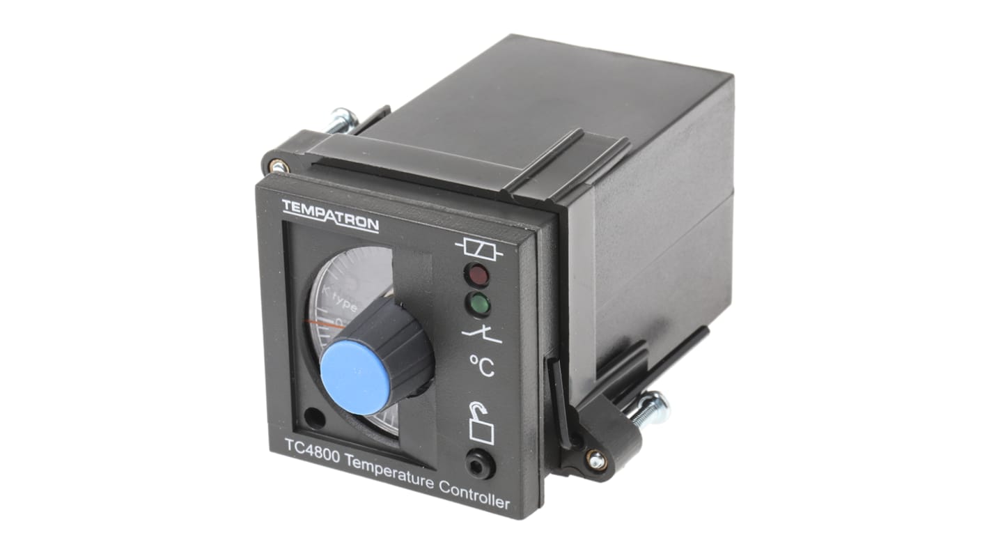 Tempatron 1/16 DIN On/Off Temperature Controller, 48 x 48mm, 1 Output Relay, 110 → 230 V ac Supply Voltage