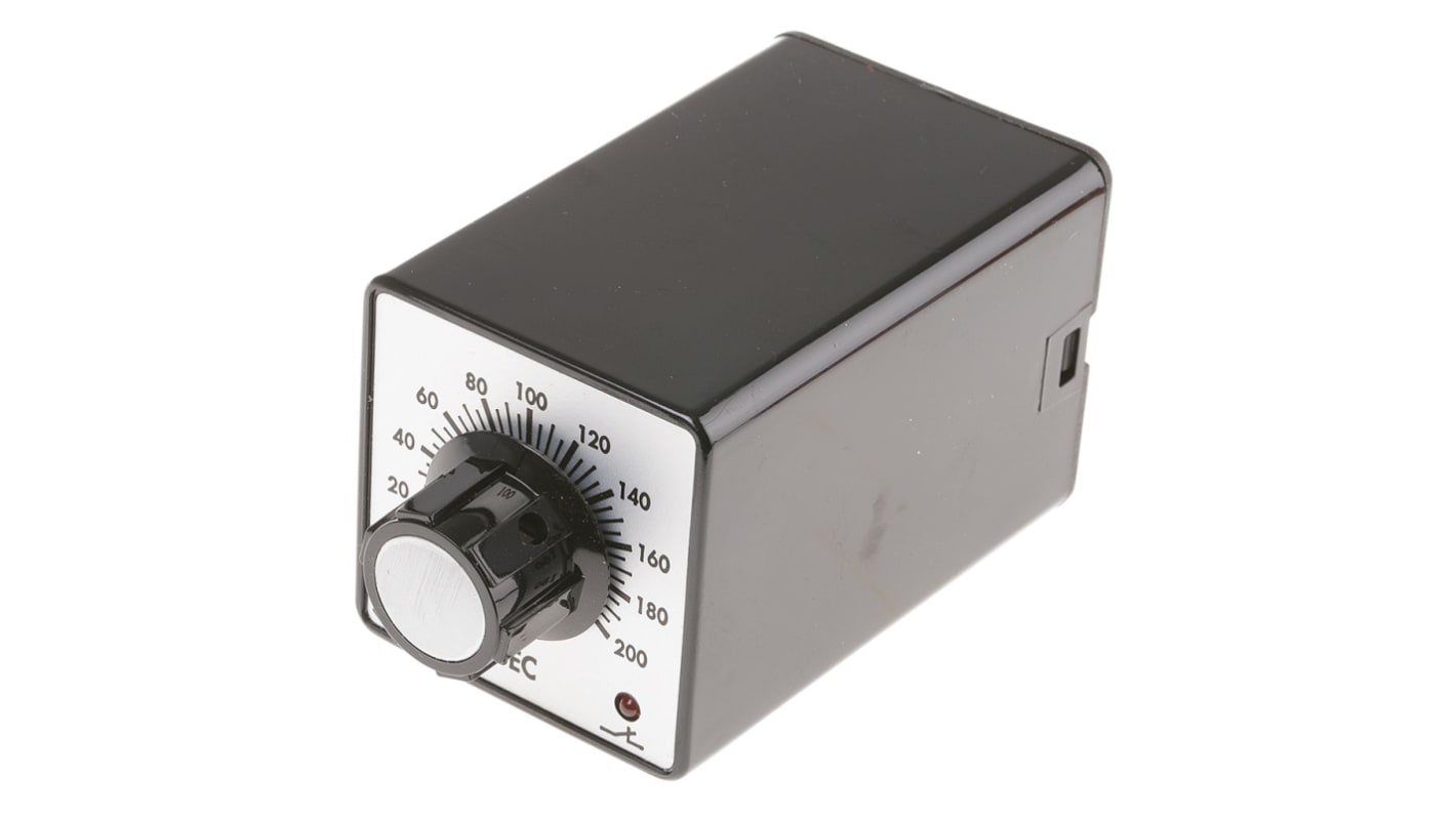 Tempatron シングル タイマーリレー, 5 → 200s, 24V dc, DPDT, プラグイン