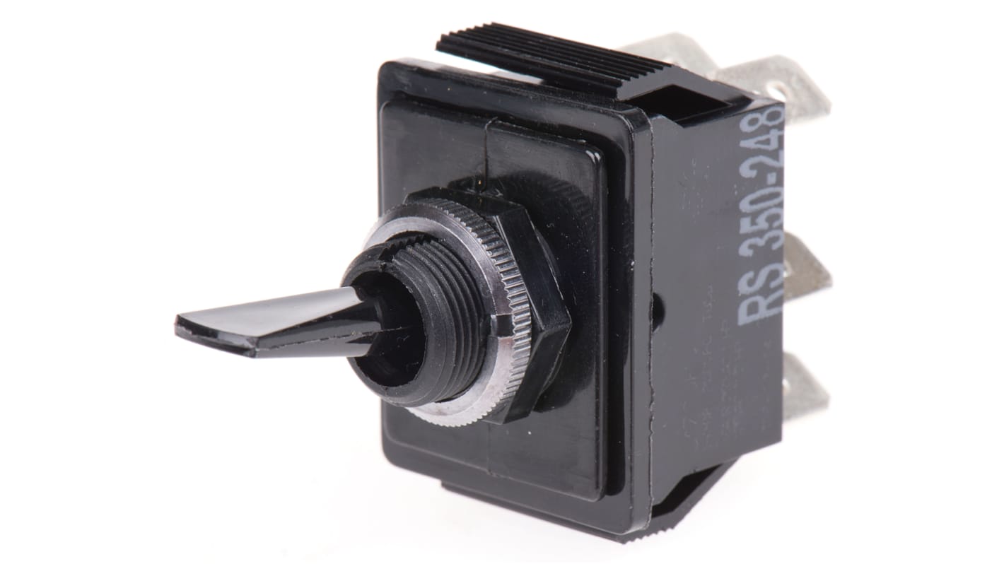 Arcolectric (Bulgin) Ltd Toggle Switch, Panel Mount, On-Off, DPDT, Tab Terminal