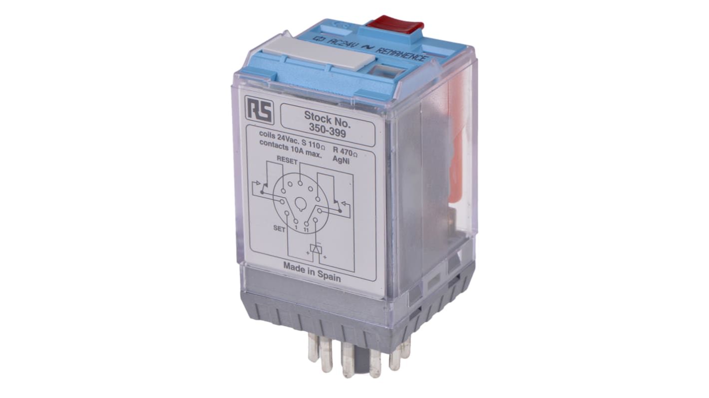 Releco PCB Mount Power Relay, 24V ac Coil, 30A Switching Current, DPDT