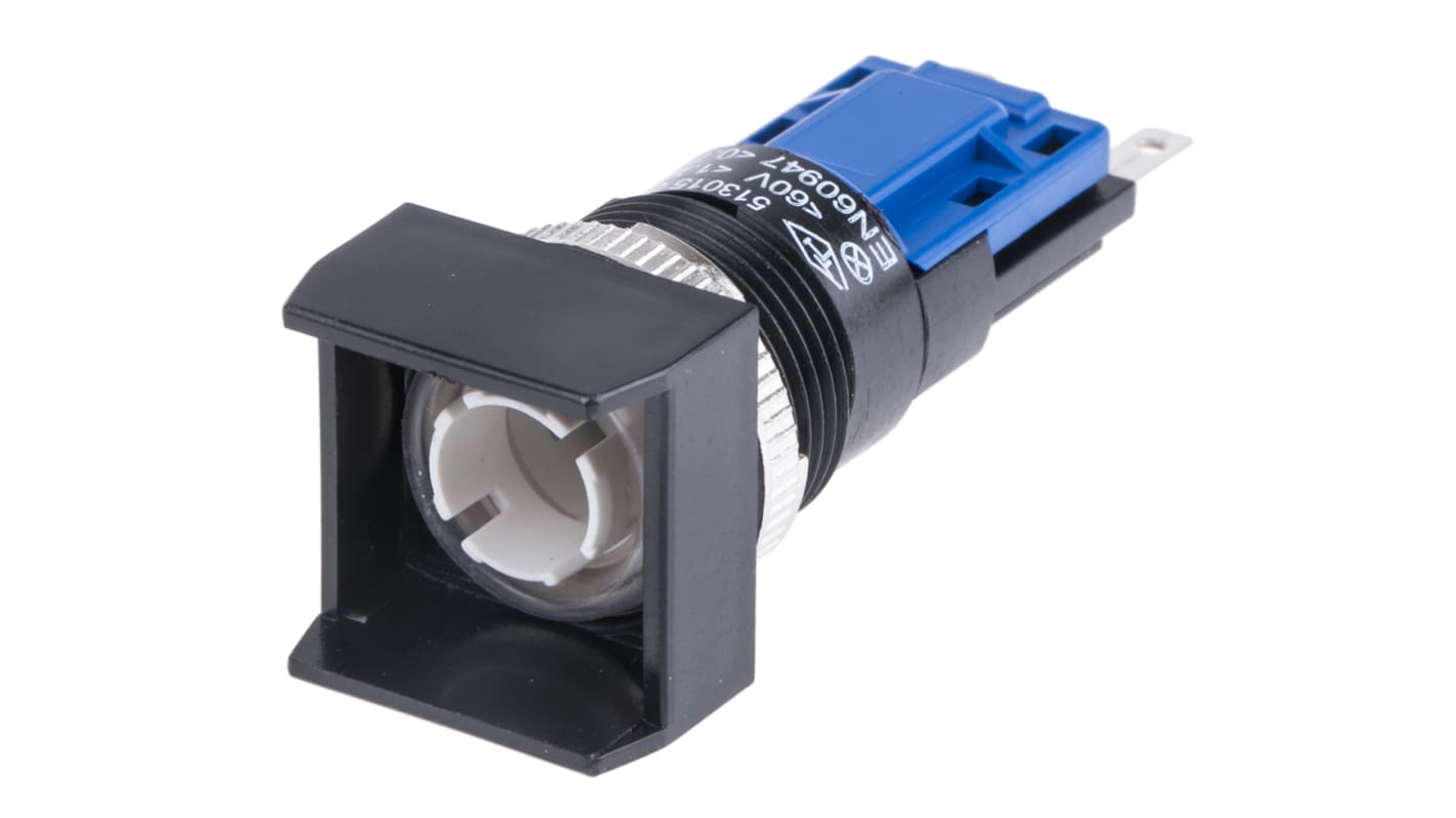 Saia-Burgess Push Button Switch, Latching, Panel Mount, 16.2mm Cutout, SPDT, 250V ac, IP67