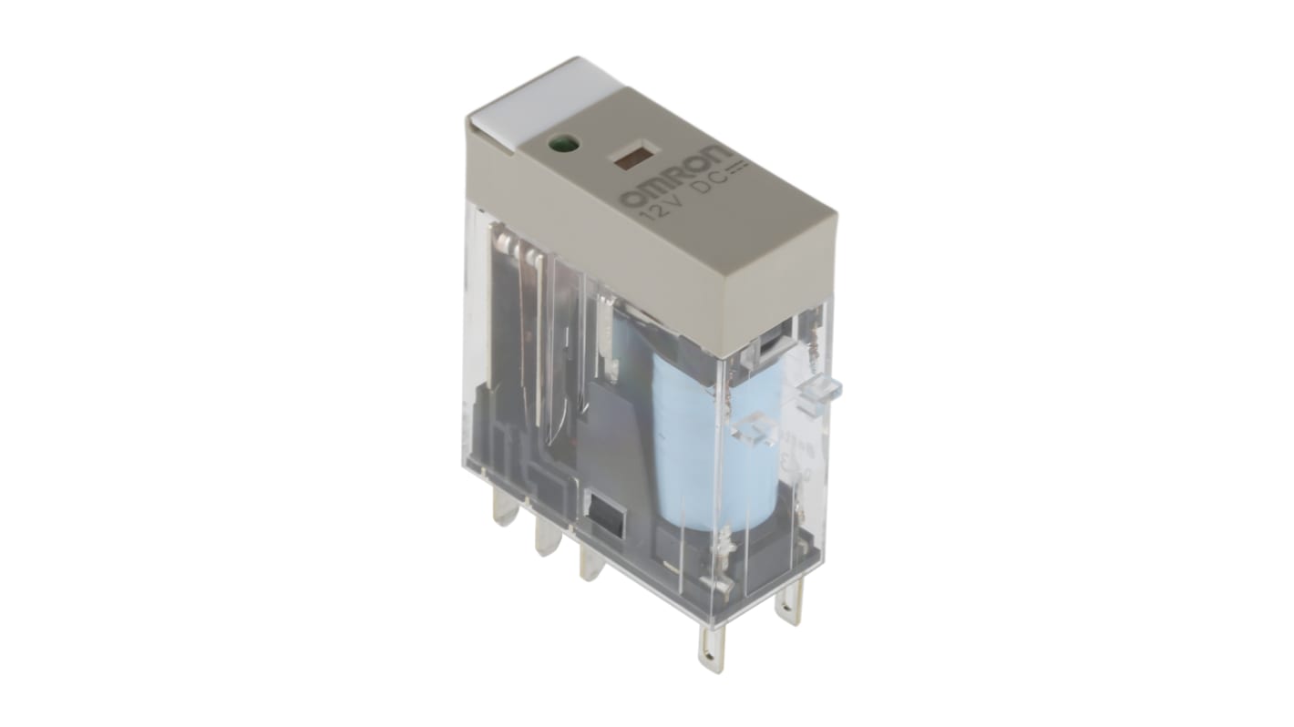 Omron G2R-2 12V dc Spule 2-poliger Wechsler Steckrelais 5A 278 Ω 530mW Monostabiles Relais