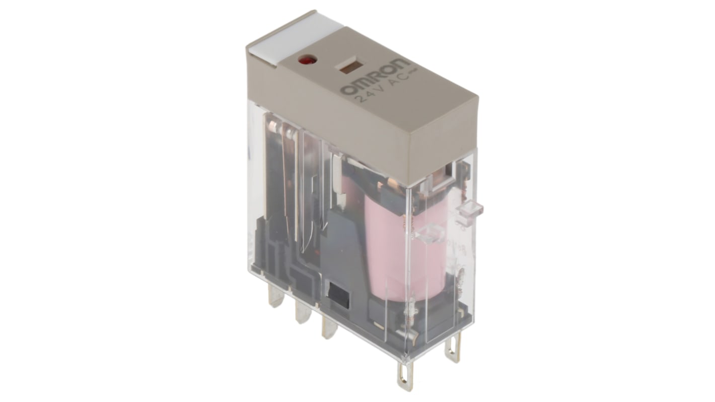 Omron Plug In Power Relay, 24V ac Coil, 5A Switching Current, DPDT