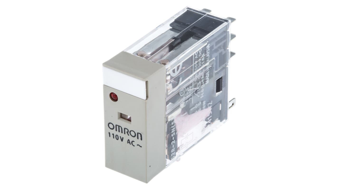 Omron Plug In Power Relay, 110V ac Coil, 5A Switching Current, DPDT