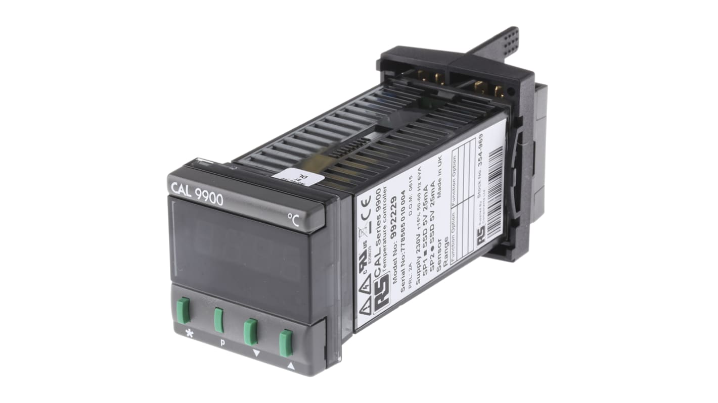 CAL 9900 PID Temperature Controller, 48 x 48 (1/16 DIN)mm, 2 Output SSD, 230 V ac Supply Voltage