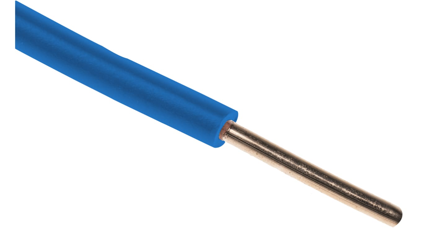 RS PRO Blue 1.5mm² Hook Up Wire, 15 AWG, 1/1.38 mm, 100m, PVC Insulation