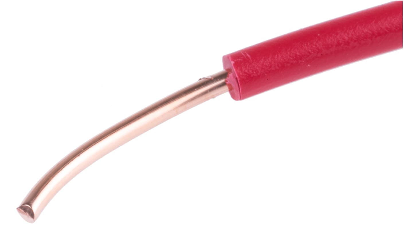 RS PRO Red 1.5mm² Hook Up Wire, 15 AWG, 1/1.38 mm, 100m, PVC Insulation