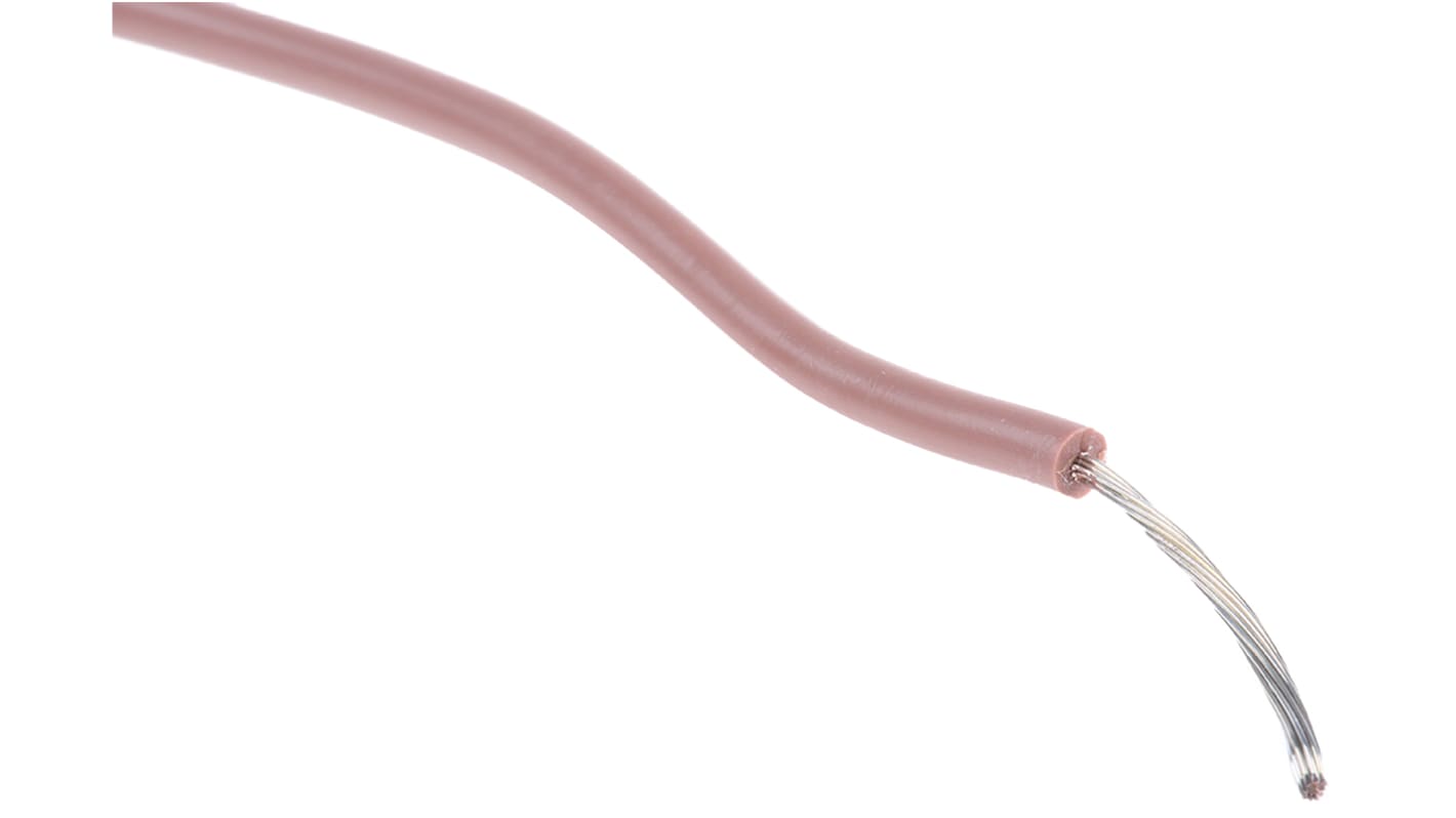 RS PRO Brown 0.5mm² Hook Up Wire, 20 AWG, 16/0.2 mm, 25m, Silicone Rubber Insulation