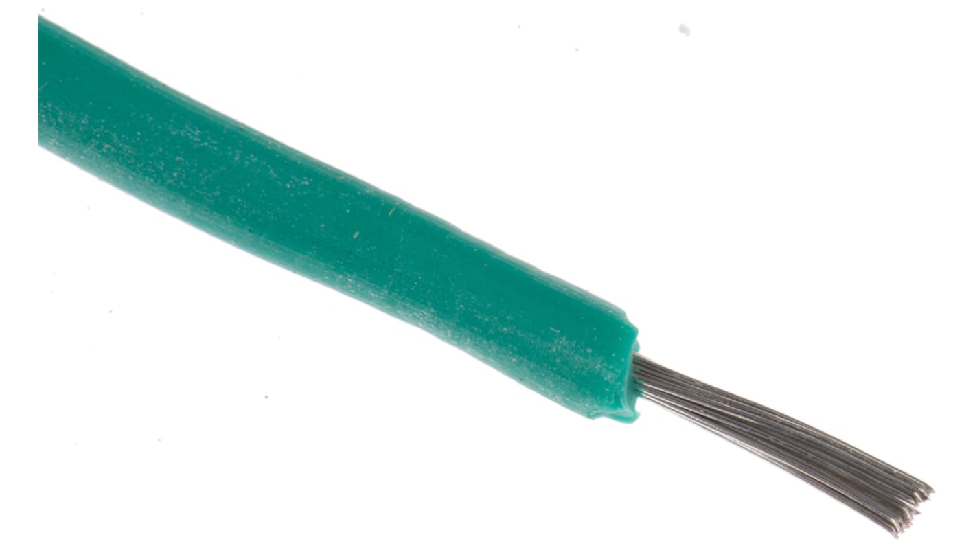 RS PRO Green 0.5 mm² Harsh Environment Wire, 20 AWG, 16/0.2 mm, 25m, Silicone Rubber Insulation