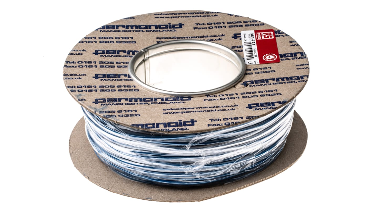 RS PRO Blue 1mm² Hook Up Wire, 17 AWG, 32/0.2 mm, 100m, PVC Insulation