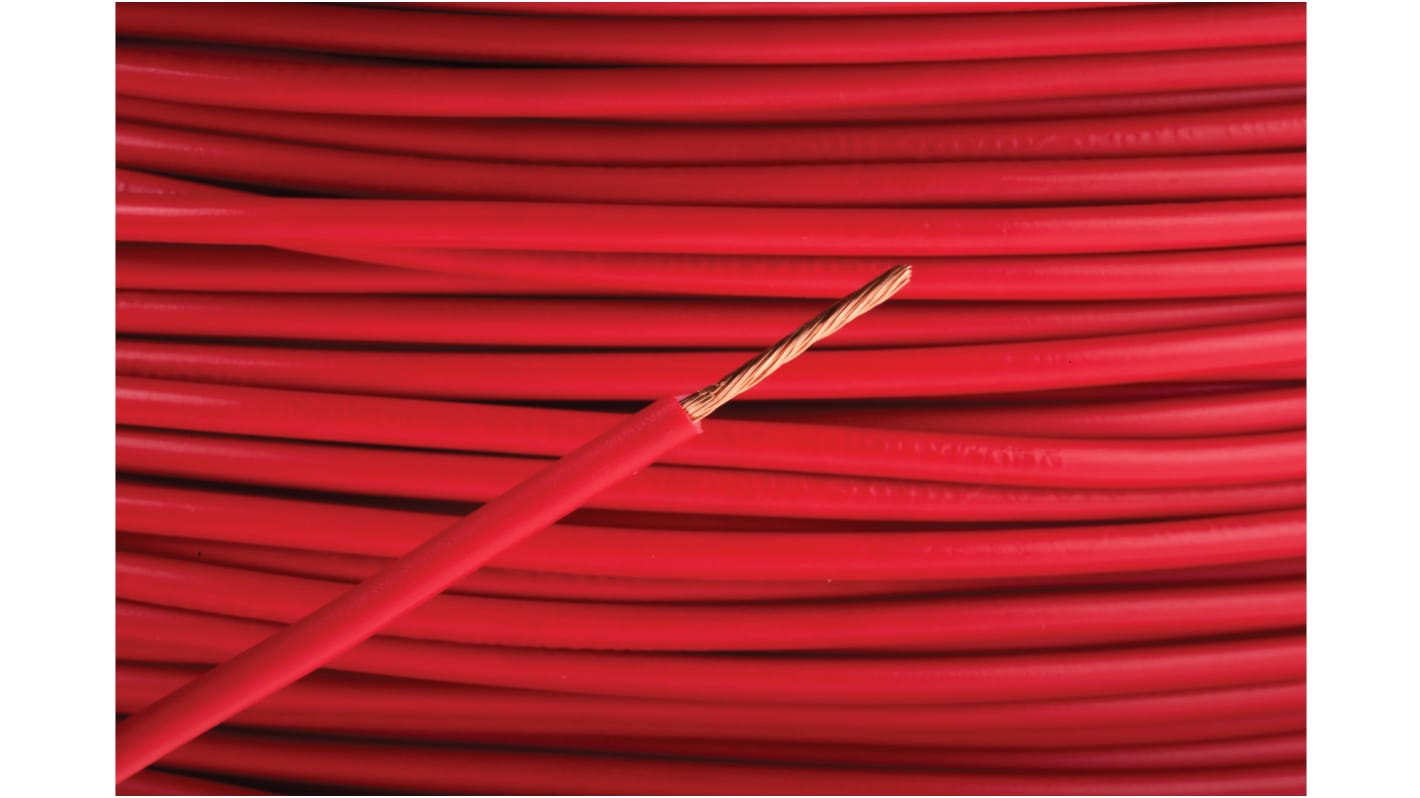 RS PRO Red 1mm² Hook Up Wire, 17 AWG, 32/0.2 mm, 100m, PVC Insulation