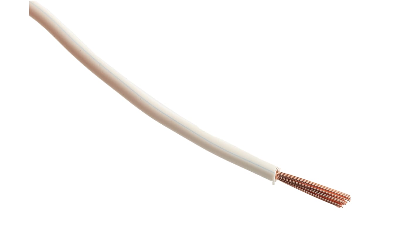 RS PRO White 1.5 mm² Hook Up Wire, 15 AWG, 30/0.25 mm, 100m, PVC Insulation