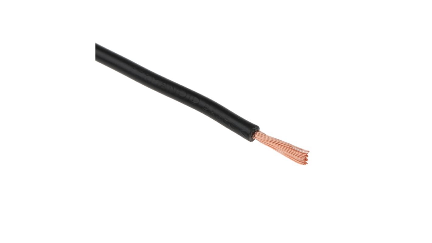 RS PRO Black 2.5 mm² Hook Up Wire, 13 AWG, 50/0.25 mm, 100m, PVC Insulation