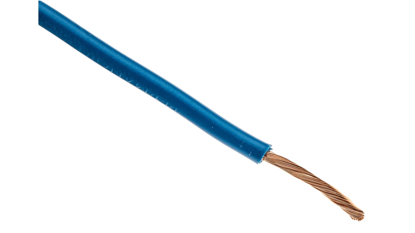 RS PRO Blue 2.5 mm² Hook Up Wire, 13 AWG, 50/0.25 mm, 100m, PVC Insulation