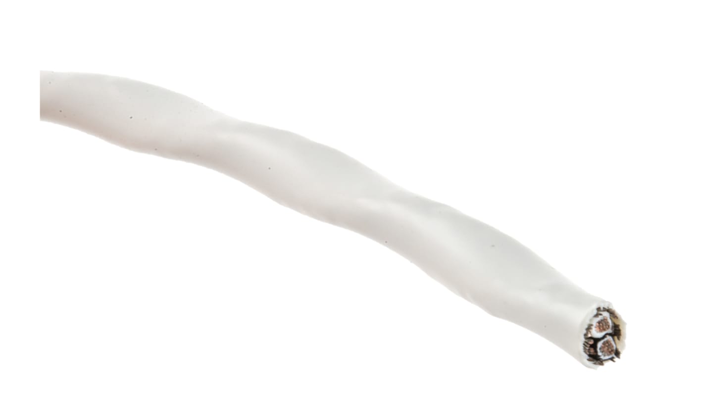 TE Connectivity 2芯1对屏蔽线 0.6 mm²双绞线 数据电缆, 20 AWG, SPEC44系列, PVDF白色护套