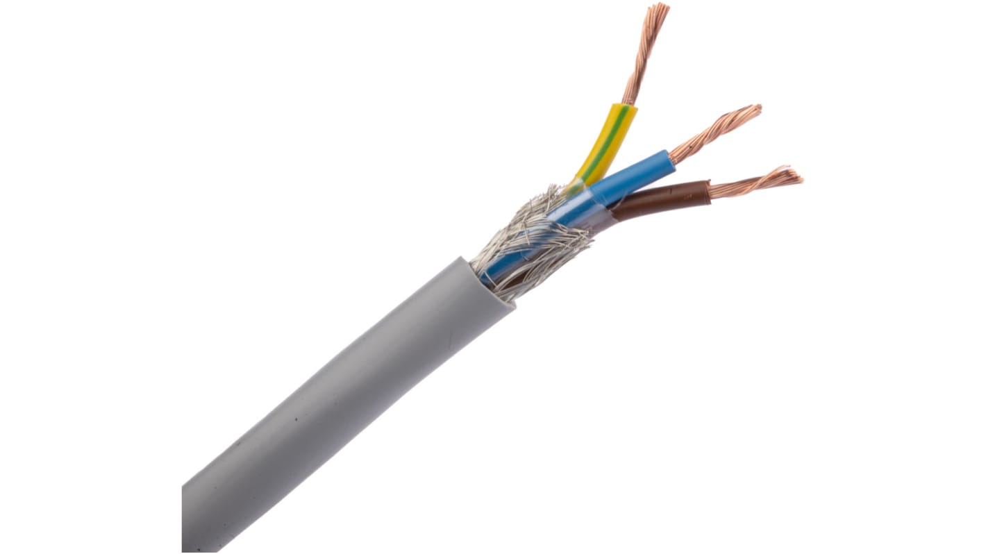 Control Cable liczba żył 3 1,5 mm² Ekranowany Belden 16 A średnica zew 8.06mm Szary