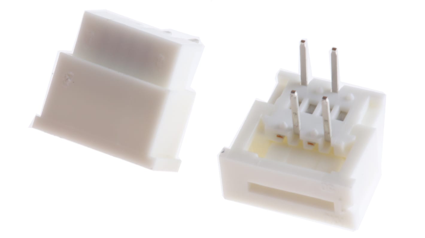 Conector FPC hembra Ángulo de 90° Molex serie Easy-On de 4 vías, paso 1.25mm, 1 fila, para soldar, Montaje en orificio