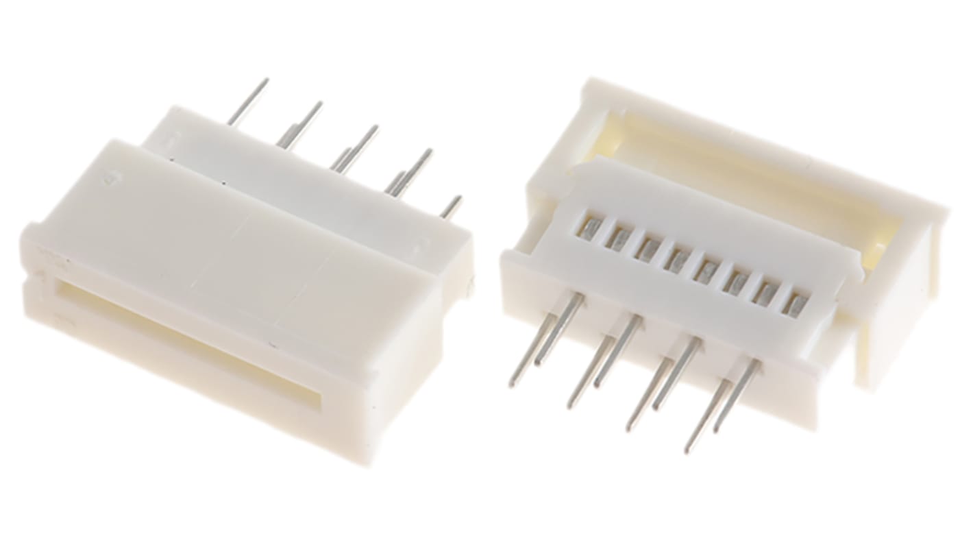 Molex FPC连接器, 母座, 8p, 1.25mm间距, 单排, THT安装, 直向, 1A, 200 V, Easy-On系列