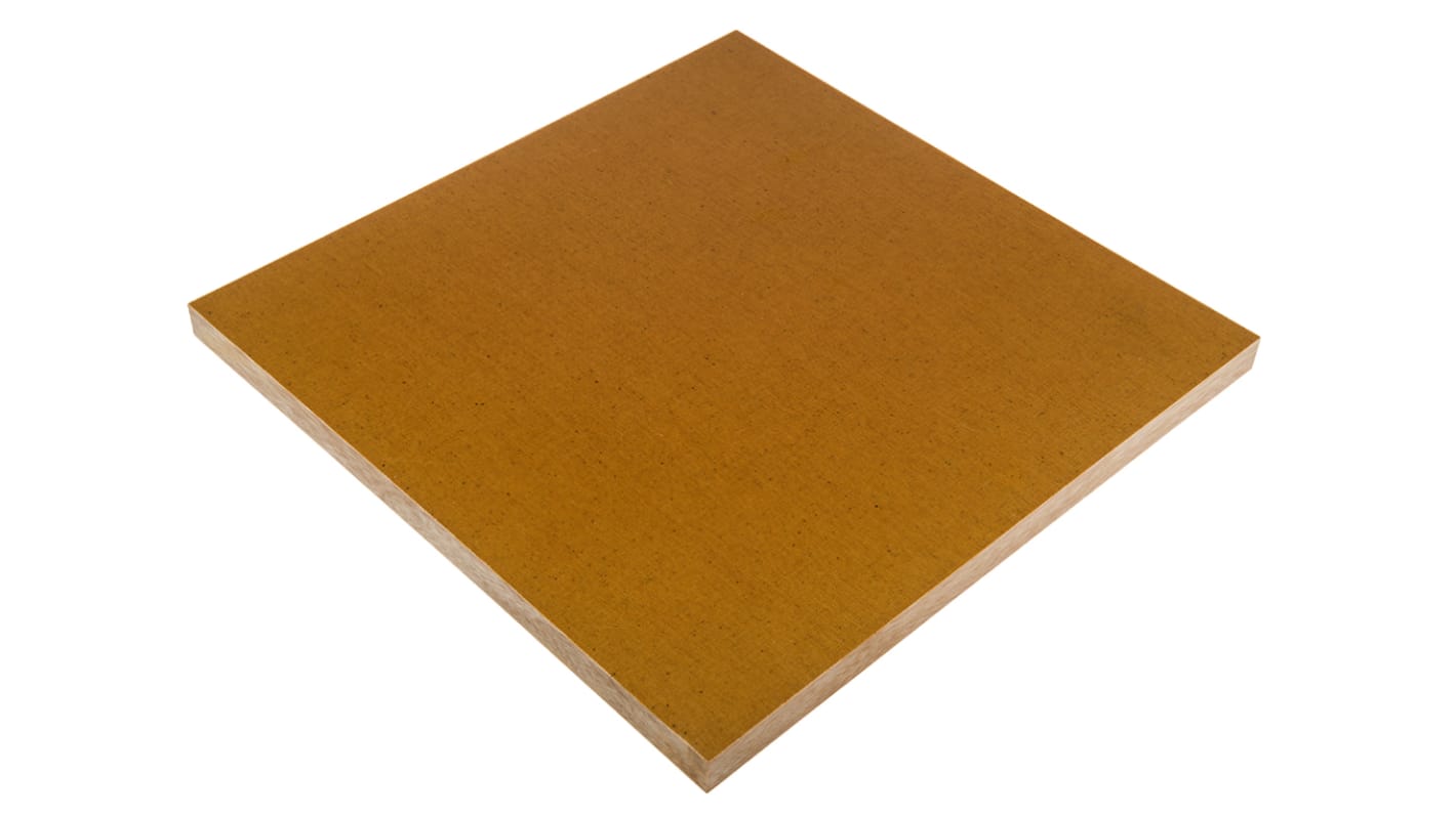 Foglio di plastica rigido Tufnol in SRBF, Marrone, 285mm x 285mm x 16mm