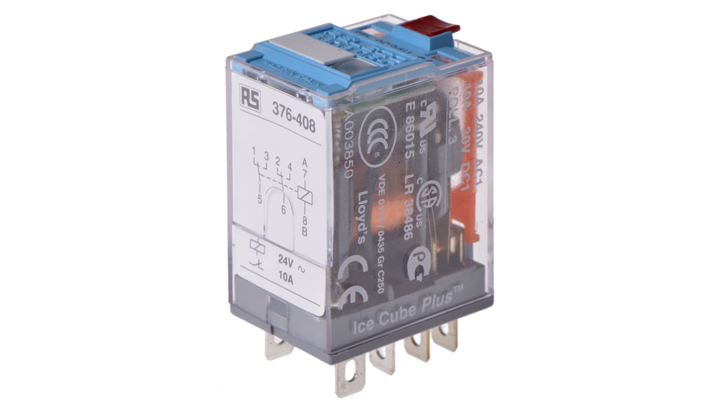 Releco C7 24V ac Spule 2-poliger Wechsler Steckrelais 10A 174Ω 1.5W Monostabiles Relais