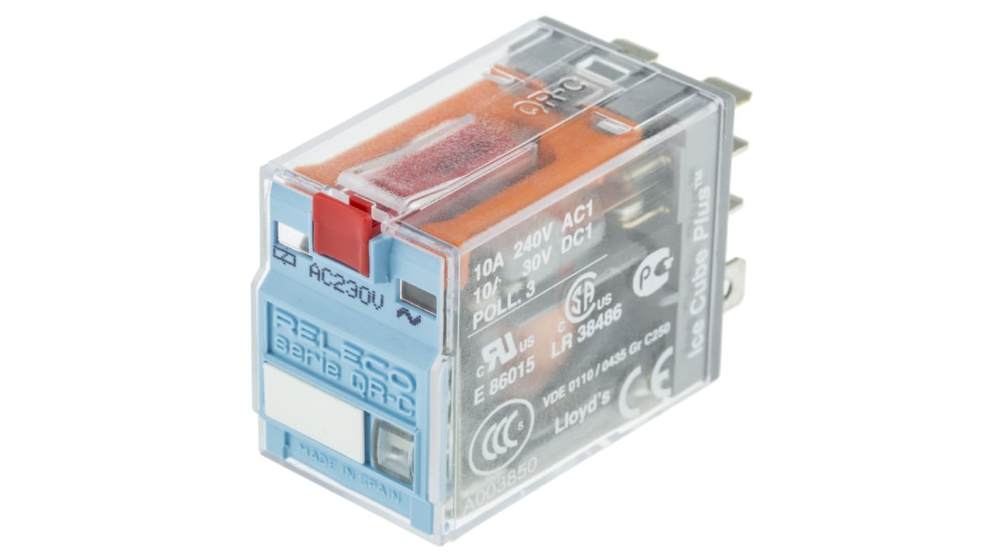 Relais de puissance Releco C7, 2 RT, bobine 230V c.a. Enfichable 1.5W