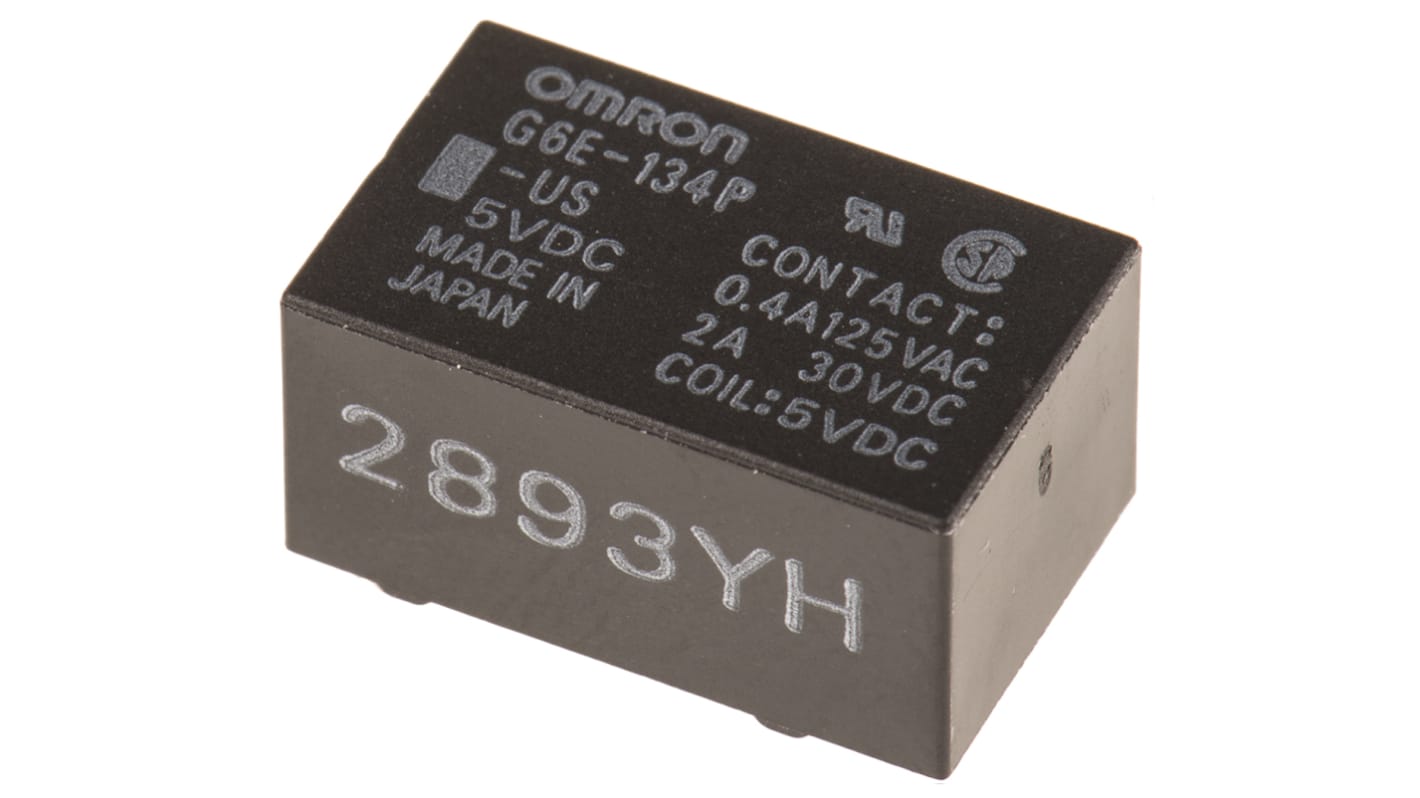 Omron PCB Mount Power Relay, 5V dc Coil, 3A Switching Current, SPDT