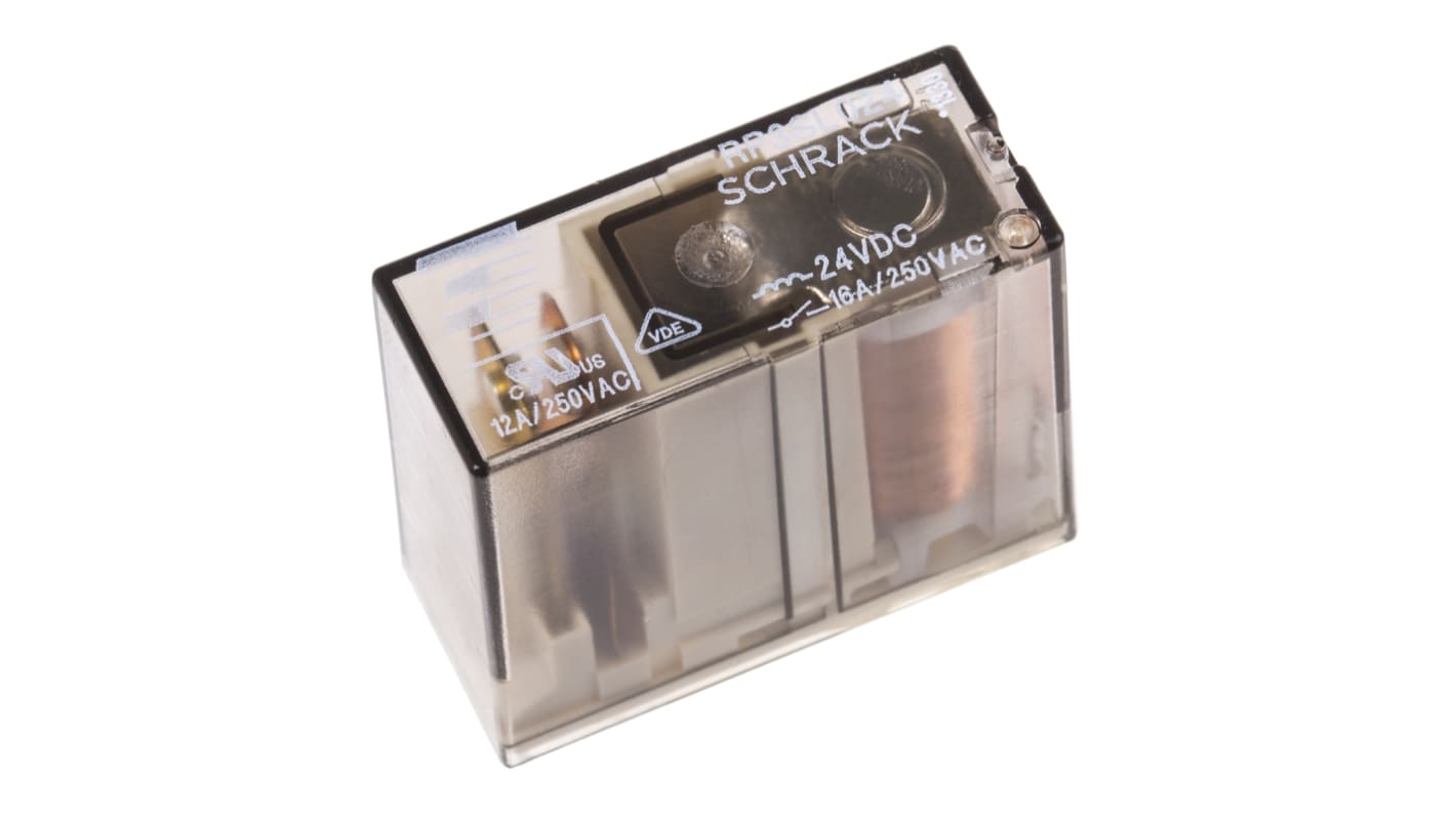 TE Connectivity PCB Mount Power Relay, 24V dc Coil, 16A Switching Current, SPST