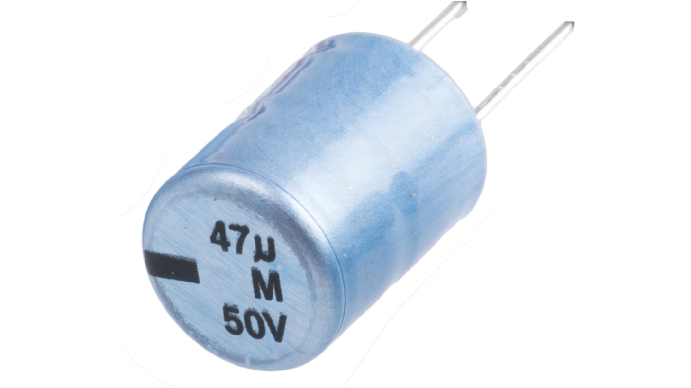 Vishay 013 RLC, THT Aluminium-Elektrolyt Kondensator 47μF ±20% / 50V dc, Ø 8.2mm x 11mm, +85°C