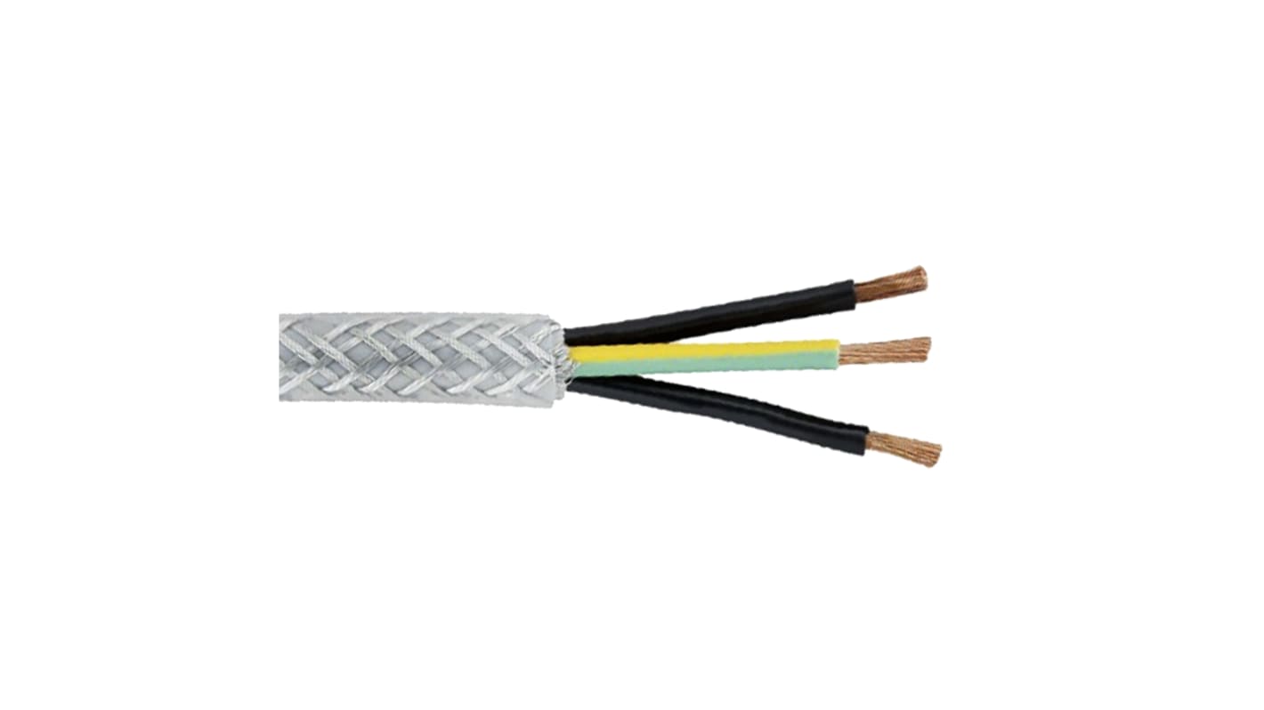 Belden Control Cable, 3 Cores, 2.5 mm², SY, Screened, 50m, Transparent PVC Sheath, 13 AWG