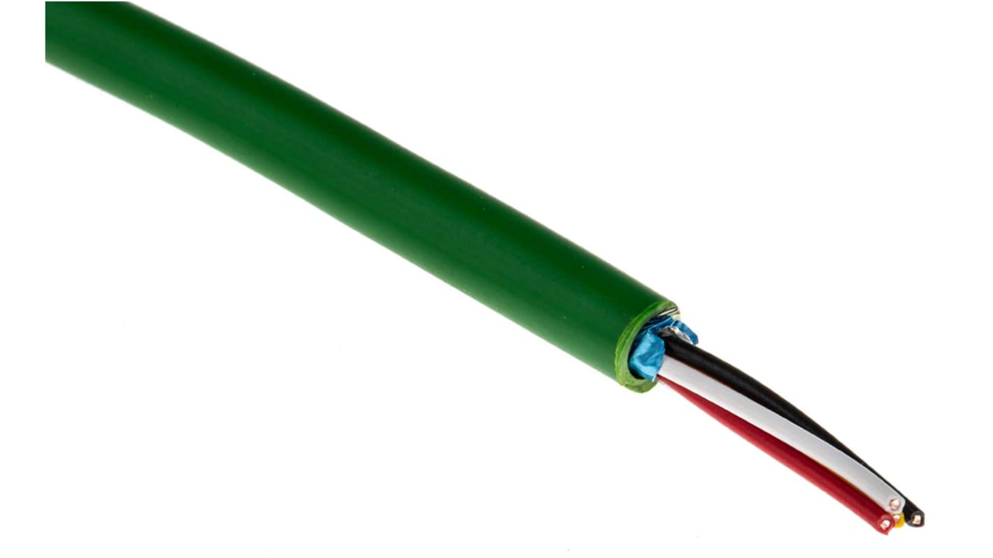 Belden Multicore Industrial Cable, 0.5 mm², 4 Cores, 20 AWG, Screened, 100m, Green Sheath