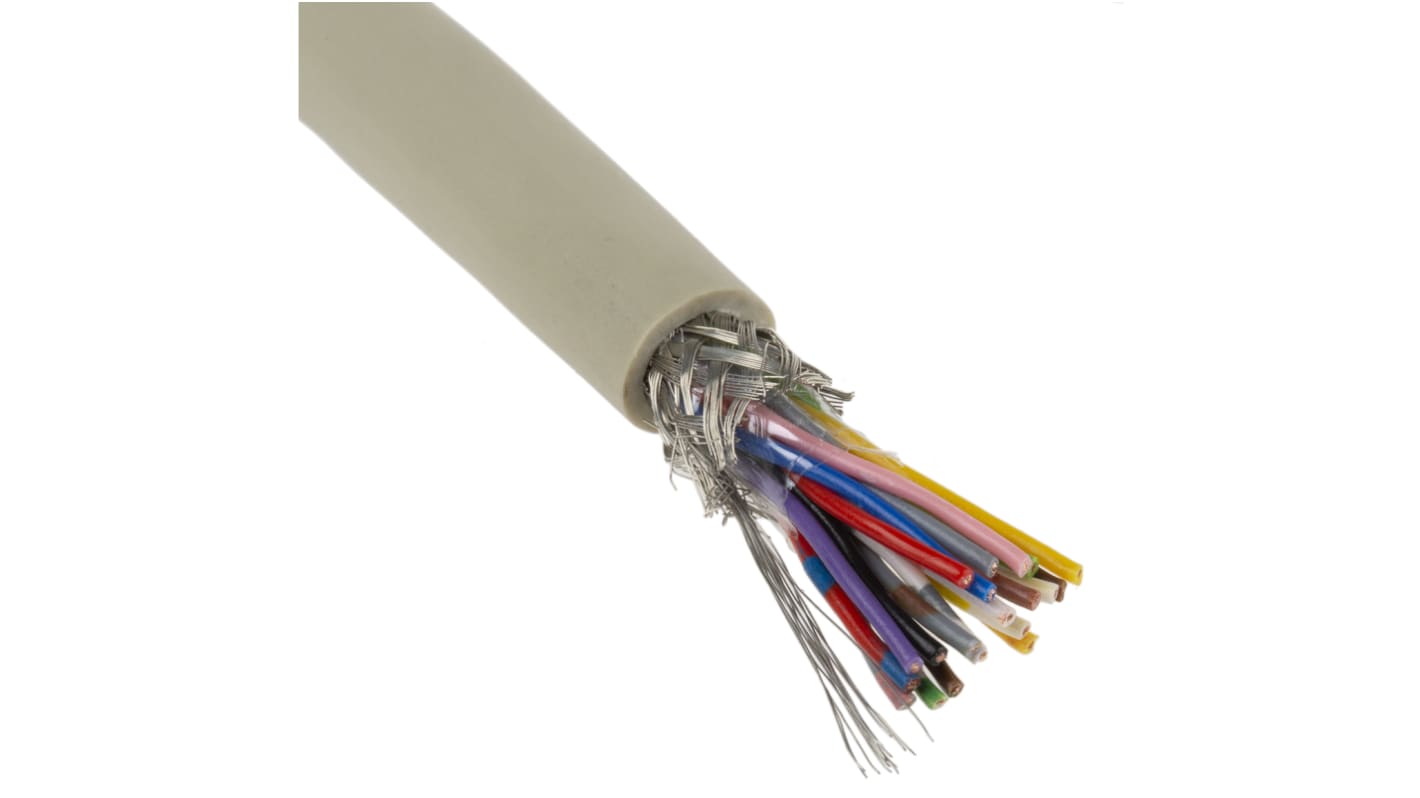binder CY Control Cable, 20 Cores, 0.14 mm², Screened, 50m, Grey PVC Sheath, 26