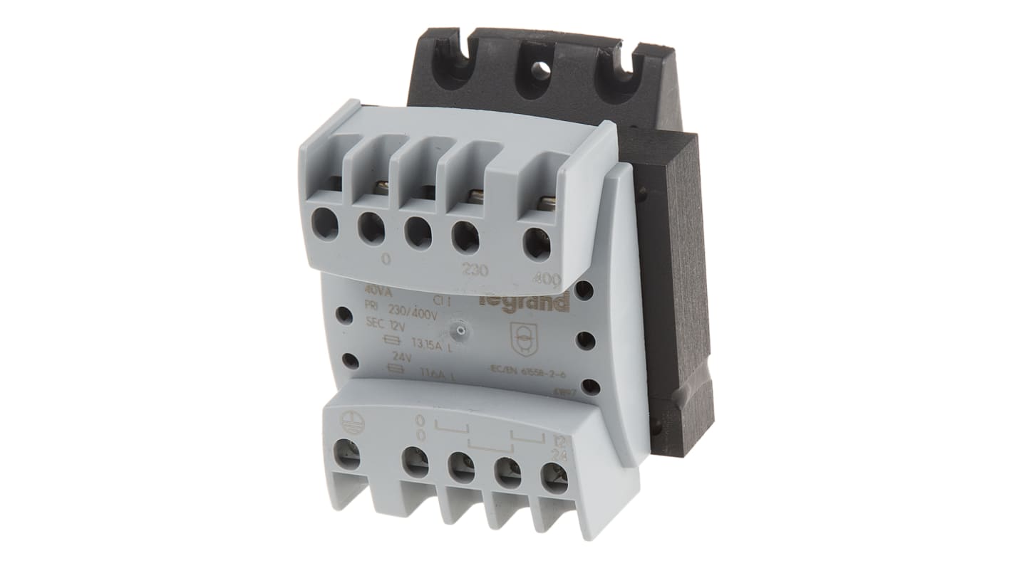 Legrand 40VA DIN Rail Transformer, 230 → 400V Primary, 12 → 24V Secondary