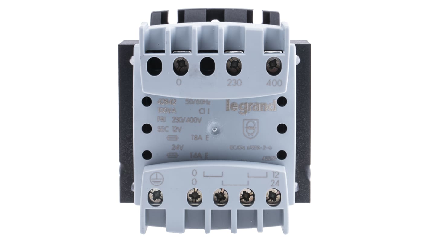 Transformator do szyny DIN 100VA, 12 → 24V