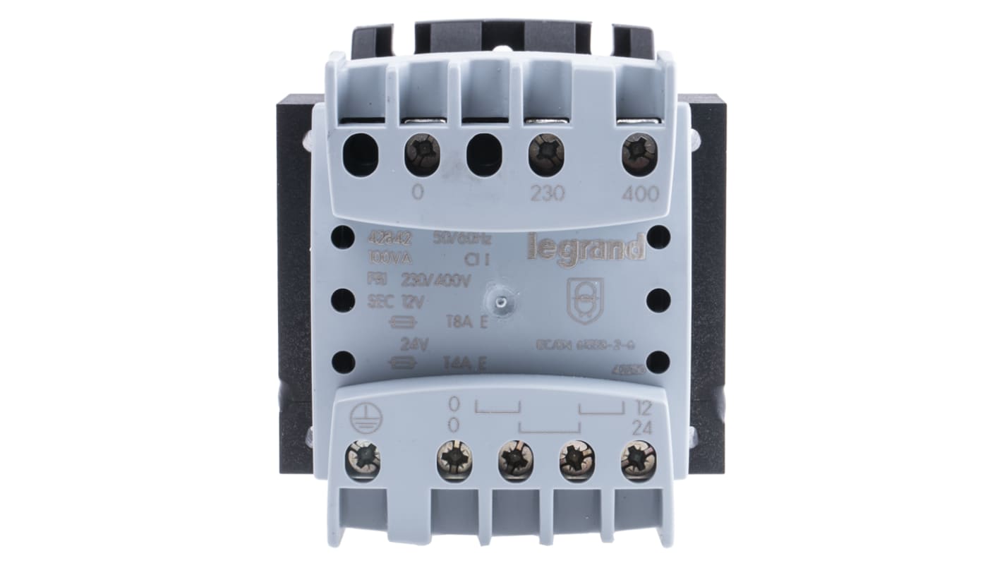 Legrand 100VA DIN Rail Transformer, 230 → 400V Primary, 12 → 24V Secondary