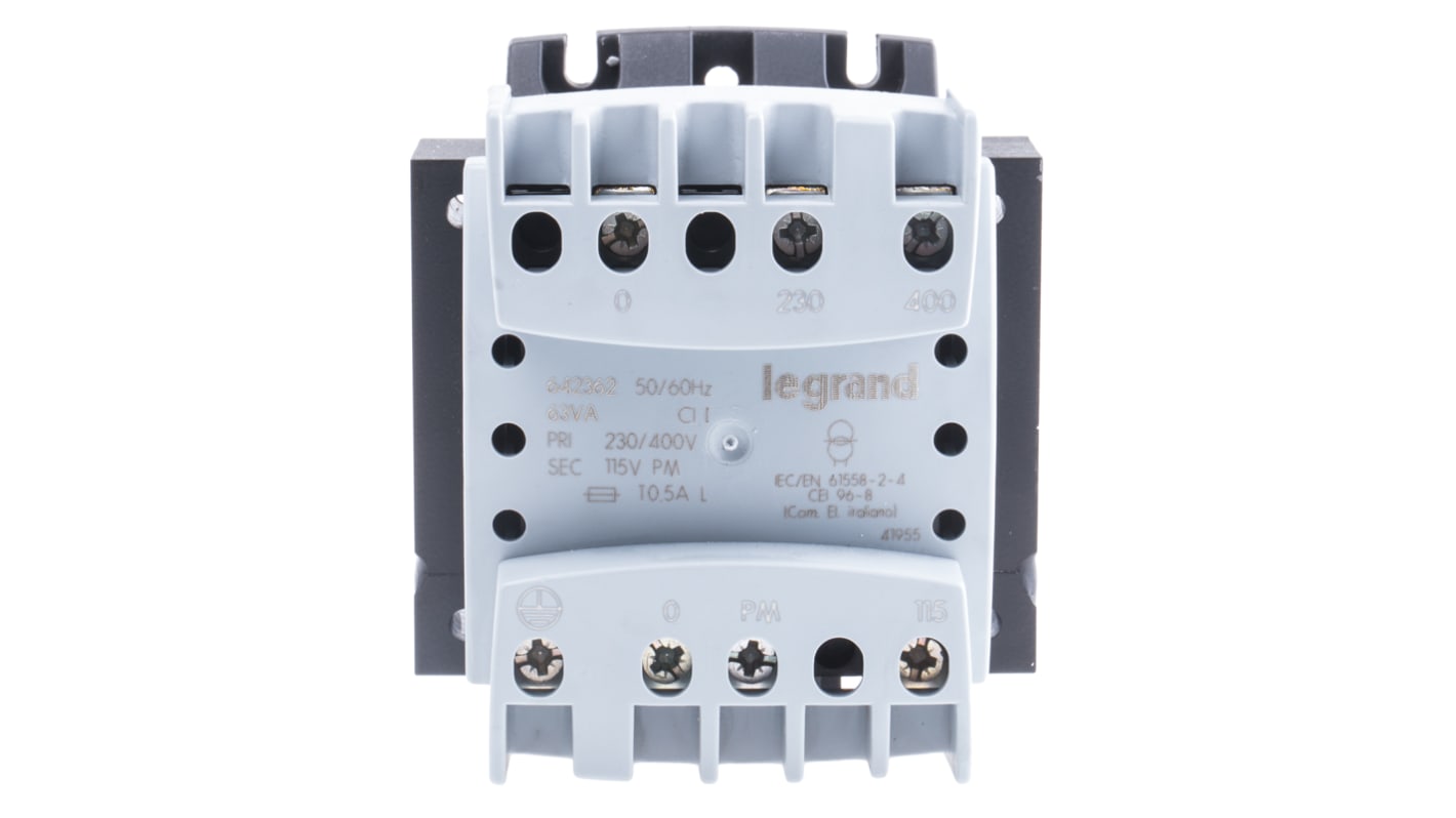 Legrand 63VA DIN Rail Transformer, 230 → 400V Primary, 115V Secondary