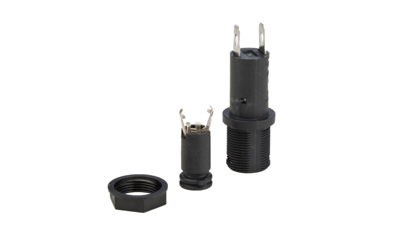 Schurter 面板安装保险丝座, 5 x 20mm尺寸, 16A, 250V 交流, 面板安装, 1P, FPG2系列