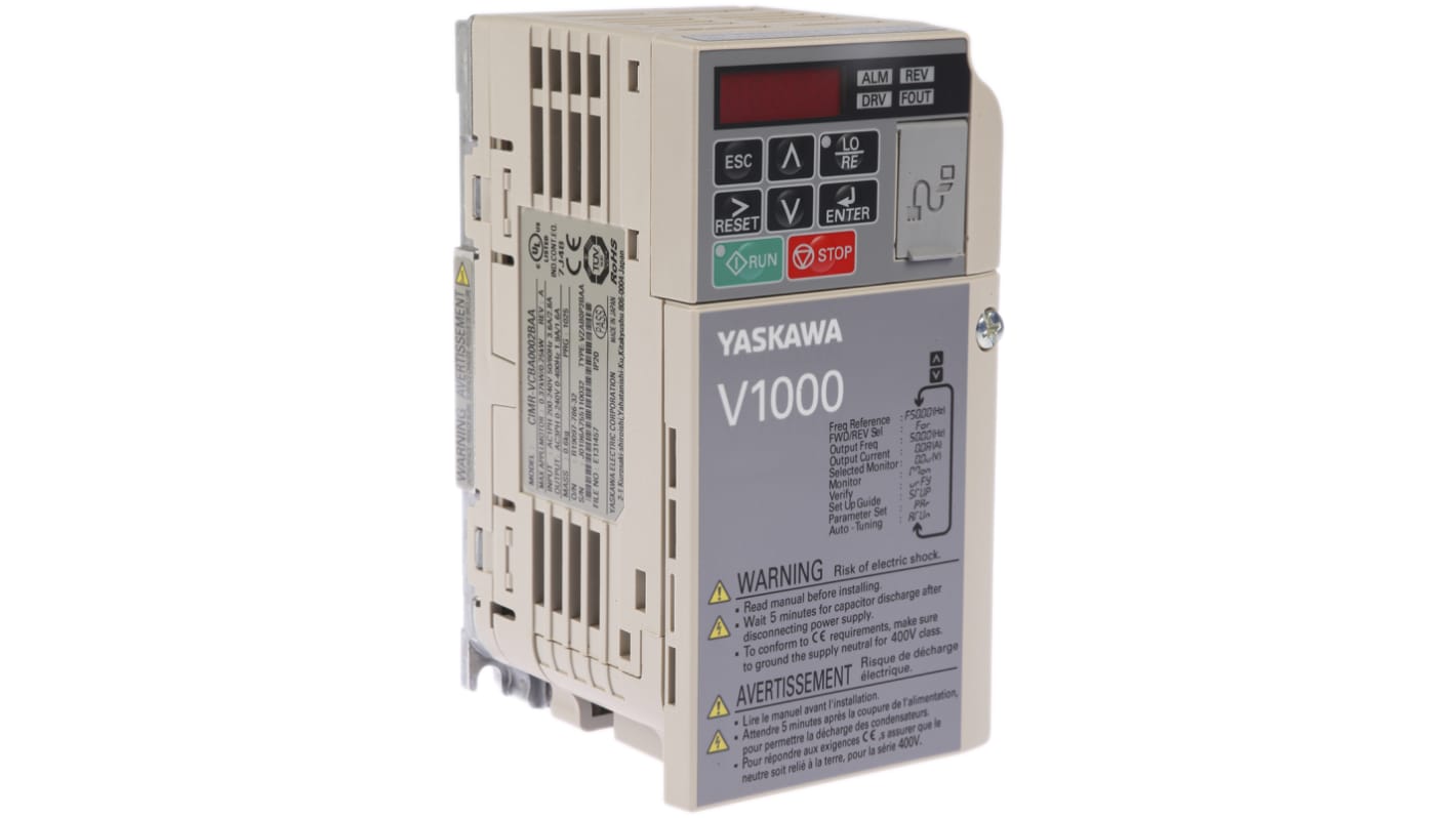 Variador de frecuencia Omron serie V1000, 0,37 kW, 230 V ac, 1 fase, 1,6 A, 0.1 → 400Hz, IP20, Profibus