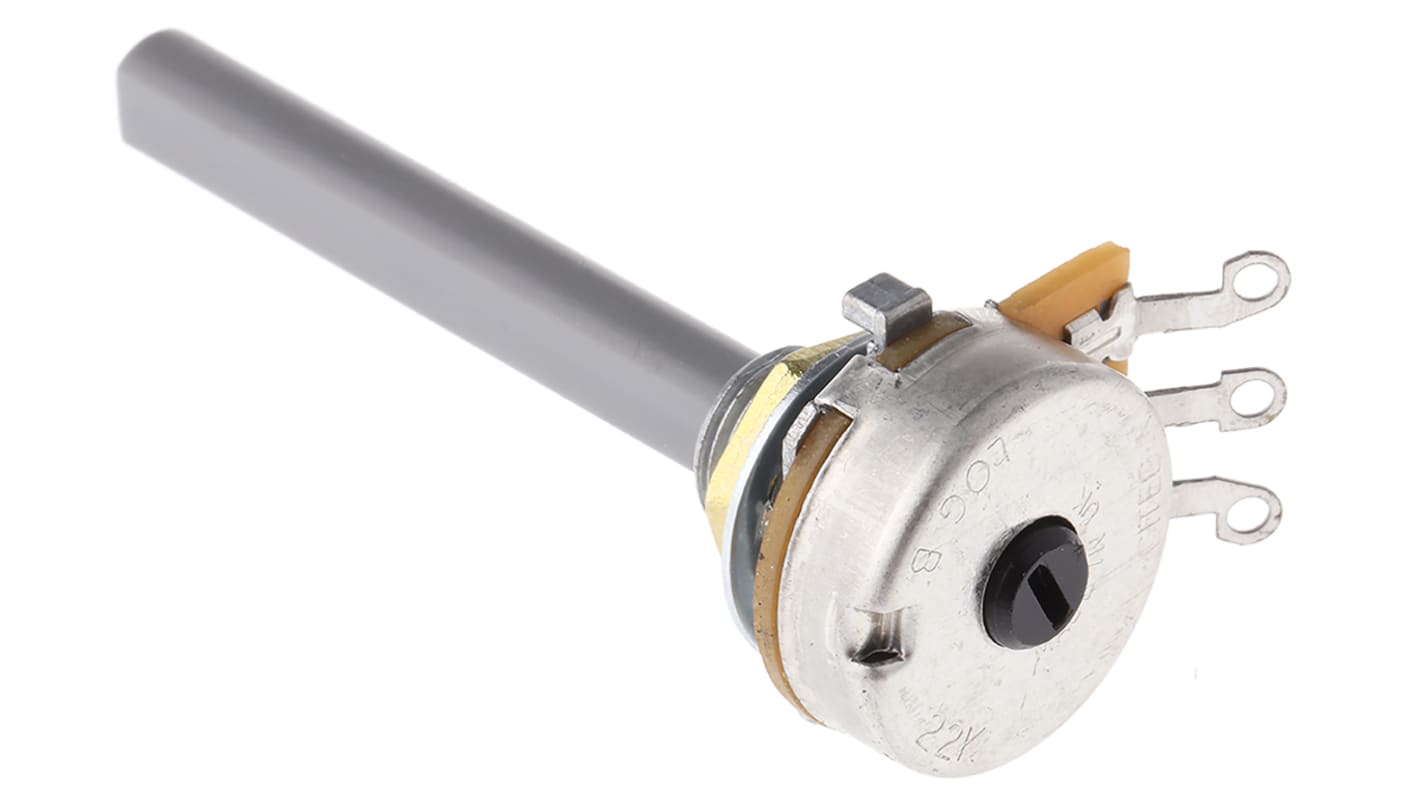 Potencjometr 22kΩ typ Obrotowy TE Connectivity średnica wału 6,35 mm 0.2W długość wału 50mm Montaż panelowy