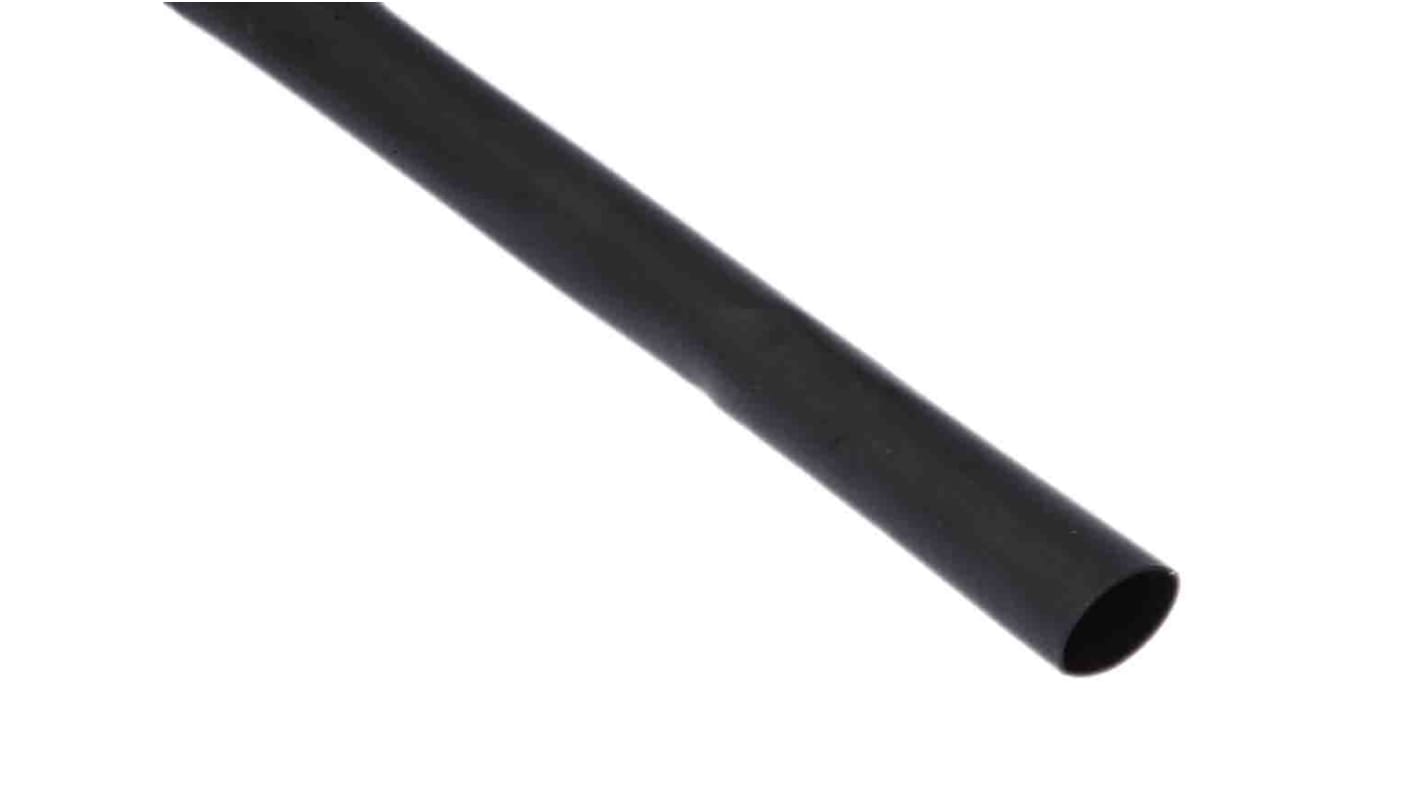 RS PRO Heat Shrink Tubing, Black 6.4mm Sleeve Dia. x 15m Length 2:1 Ratio