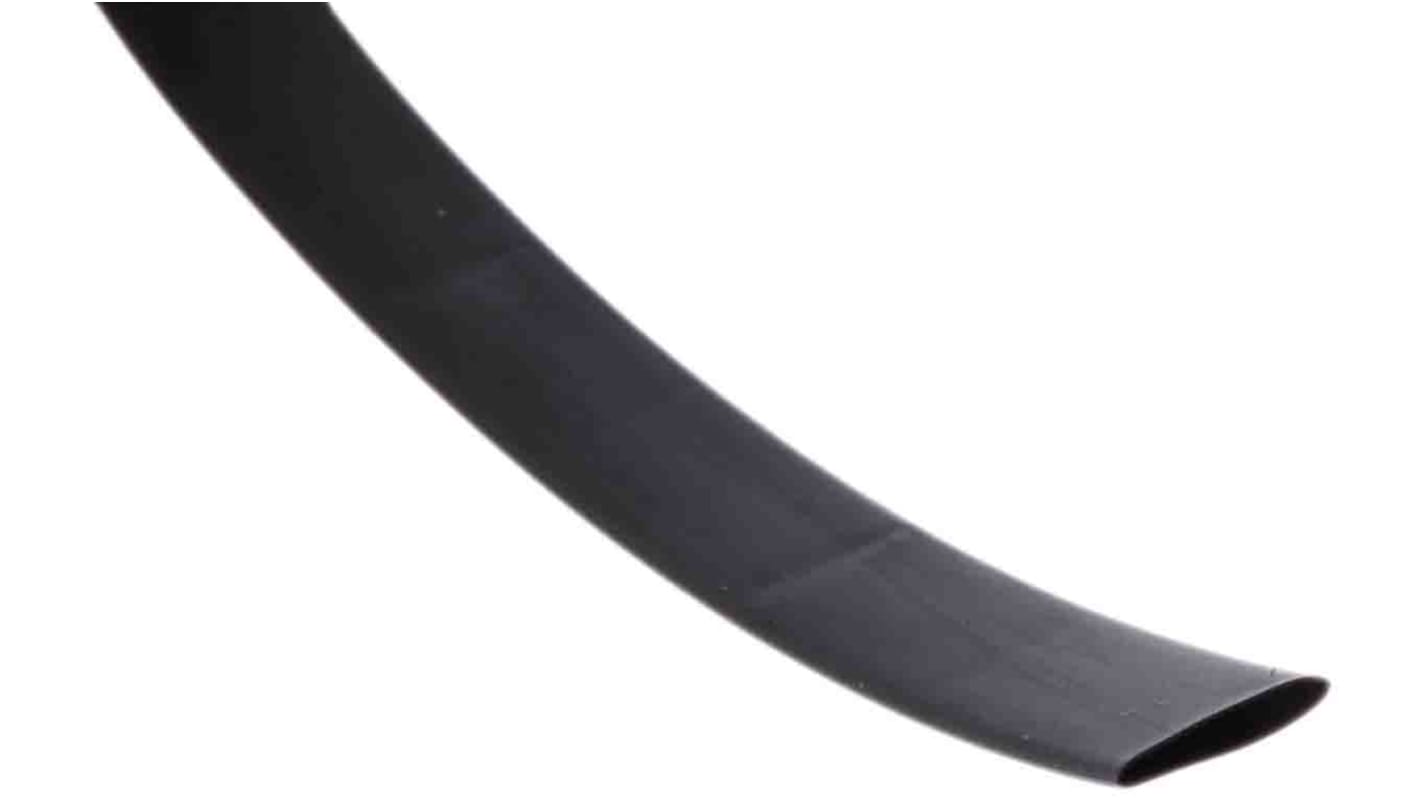 RS PRO Heat Shrink Tubing, Black 9.5mm Sleeve Dia. x 12m Length 2:1 Ratio