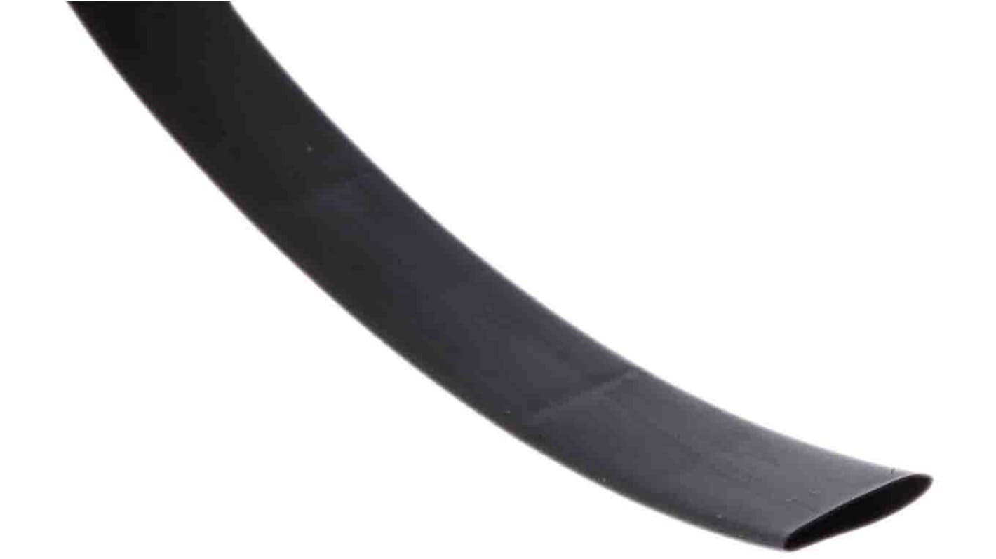 RS PRO Heat Shrink Tubing, Black 9.5mm Sleeve Dia. x 12m Length 2:1 Ratio