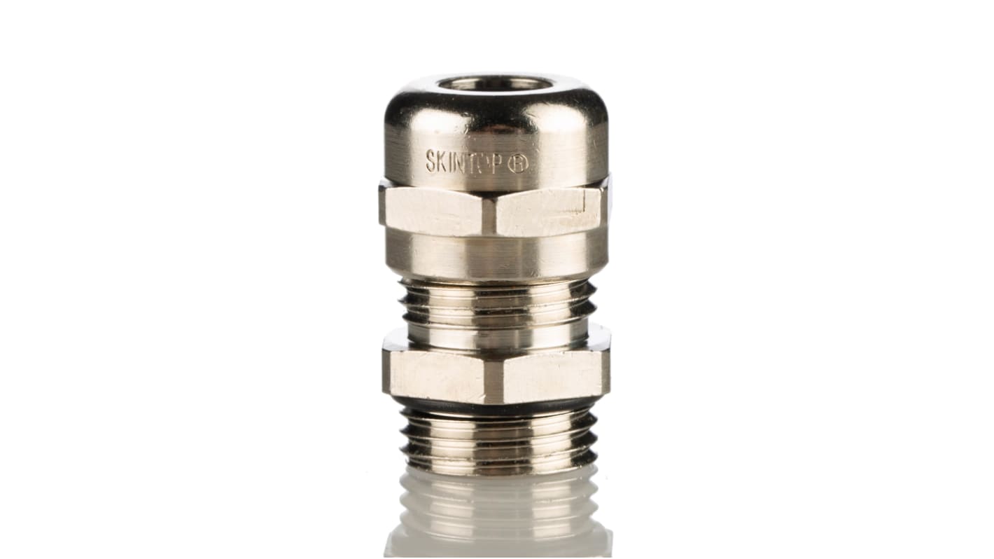 Lapp SKINTOP Series Metallic Nickel Plated Brass Cable Gland, PG9 Thread, 4mm min., 8mm max., IP68