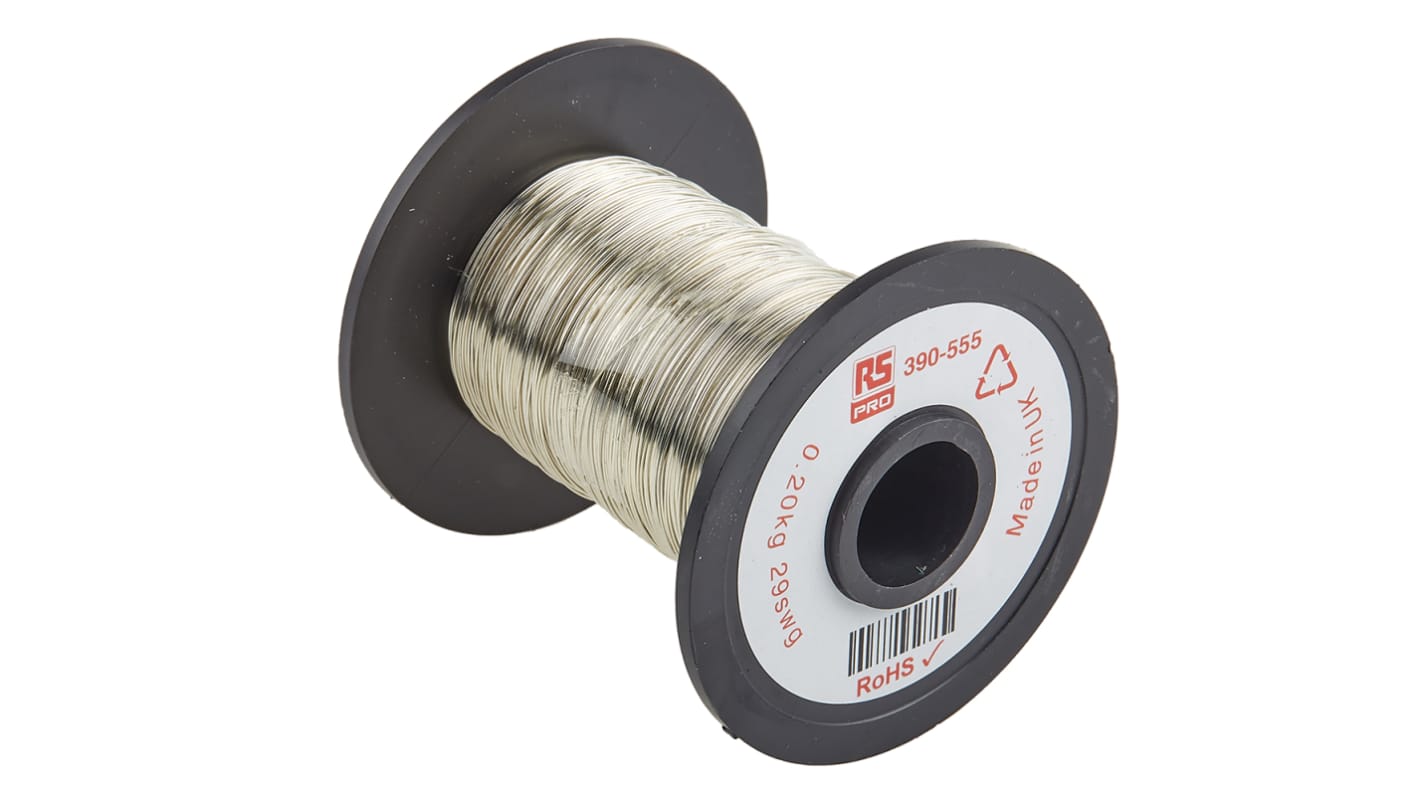 RS PRO Kupferdraht verzinnt Ø 0.35mm / 0,08 mm² 28 AWG, Spule 234m