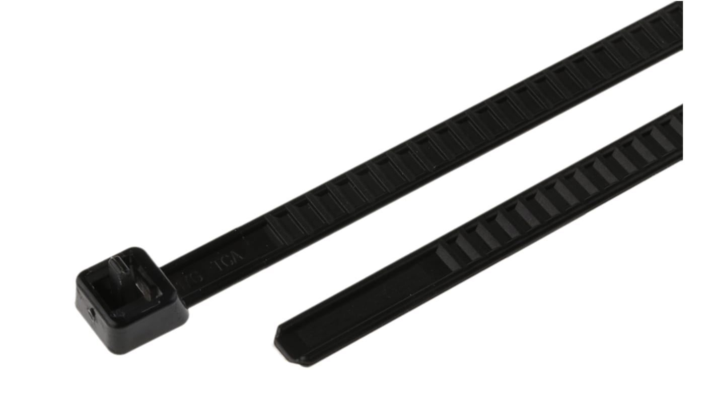 HellermannTyton 結束バンド, 195mm x 4.7 mm, 黒, 熱安定化PA 6.6, 115-00002 LR55R-PA66HS-BK