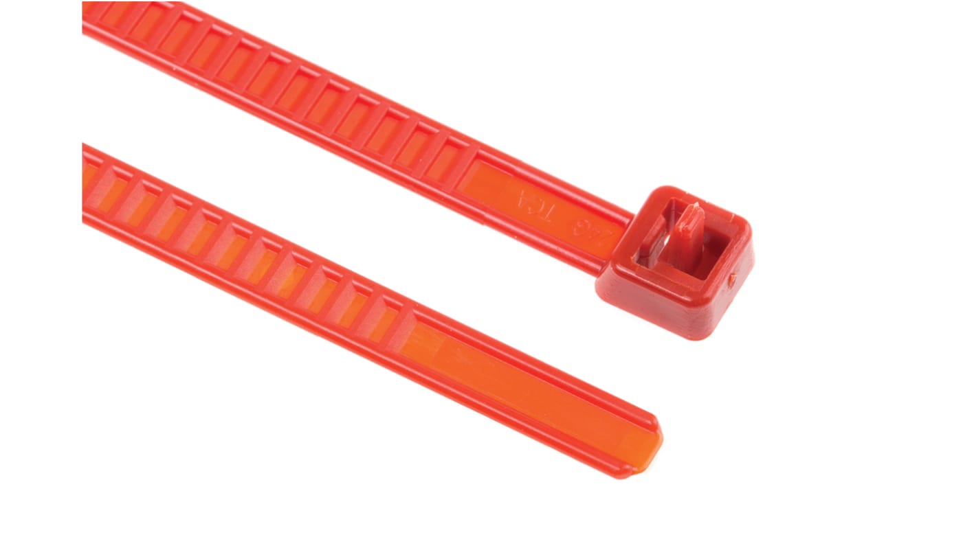 Brida HellermannTyton LR55 de PA 6.6 Rojo, 195mm x 4,7 mm