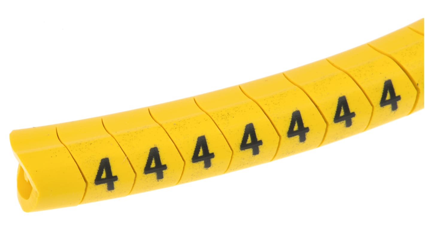 Označovače kabelů Nasouvací barva Černá na žluté 250 ks 5mm x 6.8 mm Ne HellermannTyton 4