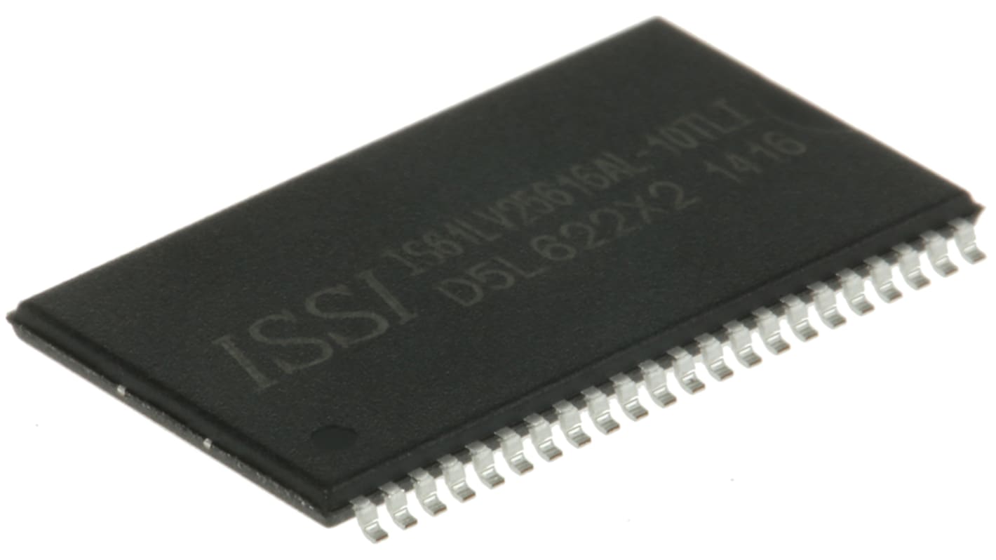 ISSI 异步SRAM, 4Mbit, 256K x 16 位, 44针, 贴片安装, TSOP, 最长10ns