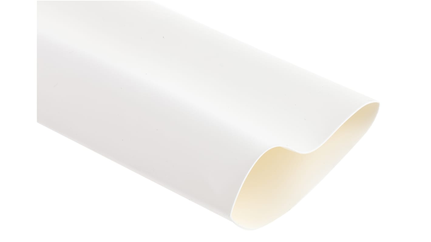 RS PRO Heat Shrink Tubing, White 38.1mm Sleeve Dia. x 1.2m Length 2:1 Ratio